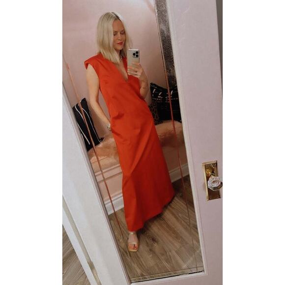 By Malene Birger Mavise Maxi Wool Blend Dress Orange Size 38 / Medium - Picture 6 of 15